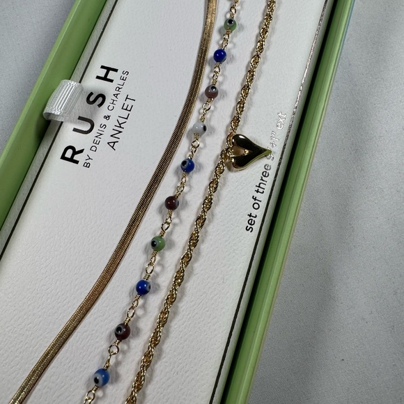 NIB Rush by Denis & Charles Gold and Multicolor Anklet Summer boho beach - Picture 2 of 3